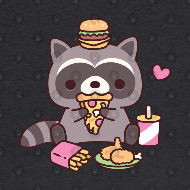 Cute Raccoon Eating Fast Food by rustydoodle